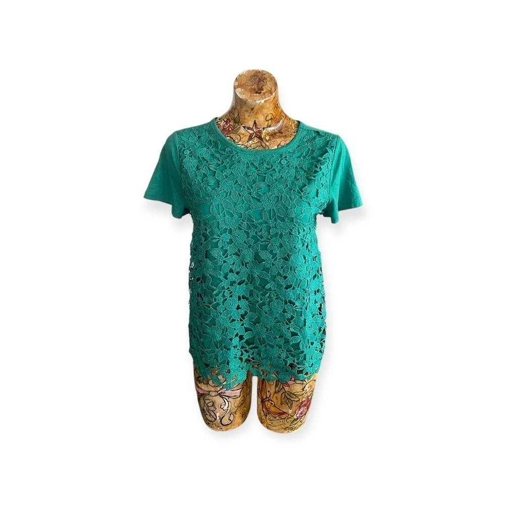 Ann Taylor top short sleeve green new nwt XS
